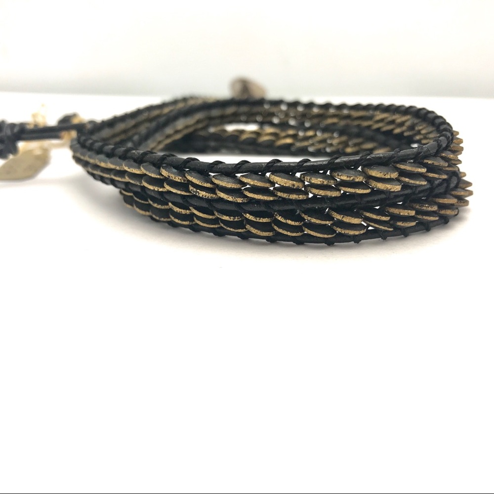 Bronze Disc Wrap Bracelet